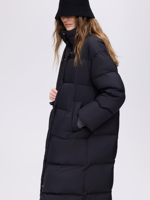 High-Neck Long Down Coat